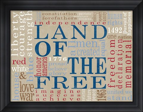 Framed Land Of The Free Print