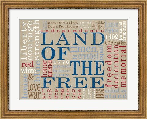 Framed Land Of The Free Print