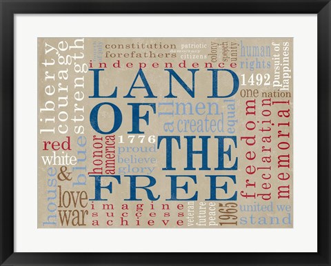 Framed Land Of The Free Print