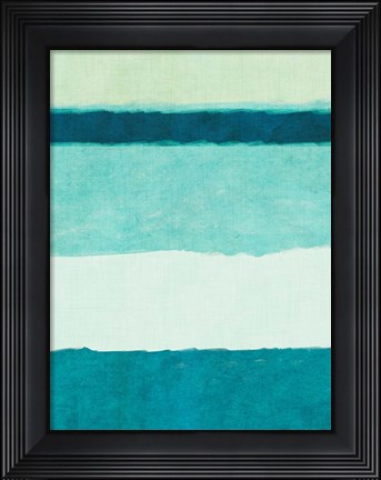 Framed Rectangle Teal Blocks of Color II Print