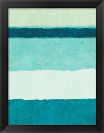 Framed Rectangle Teal Blocks of Color II Print