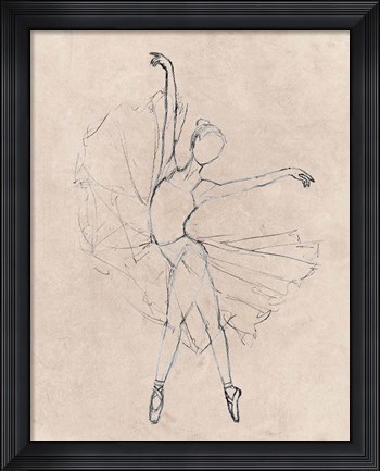 Framed Monochrome Ballerina Print