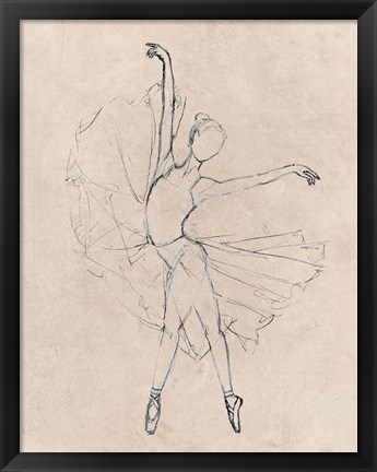 Framed Monochrome Ballerina Print