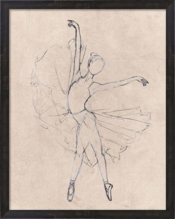 Framed Monochrome Ballerina Print