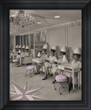 Framed Beauty Day, Vintage Hair Salon Print
