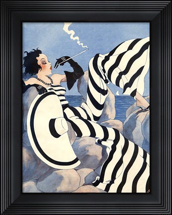 Framed 1933 French Art Deco Fashion Art Print