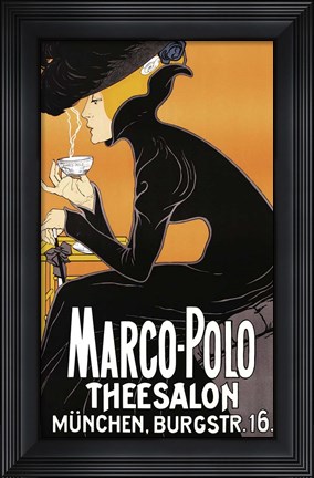 Framed Marco Polo Tea Room 1905 Print