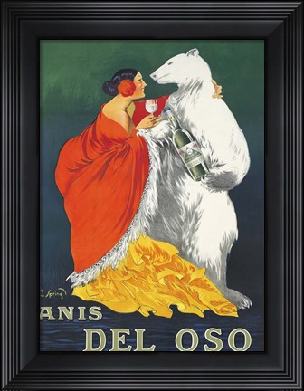 Framed 1919 Anis Del Oso Print