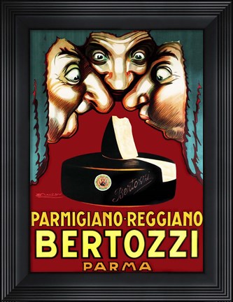 Framed Italian Cheese Ad 1930 Print