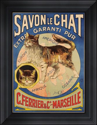 Framed Savon Le Chat Cat Soap ad Print