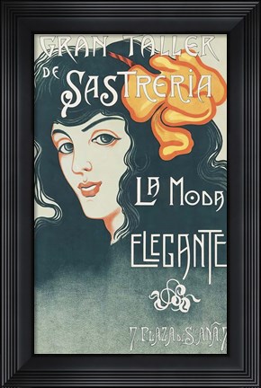 Framed Vintage Spanish Fashion Ad 1920 Print
