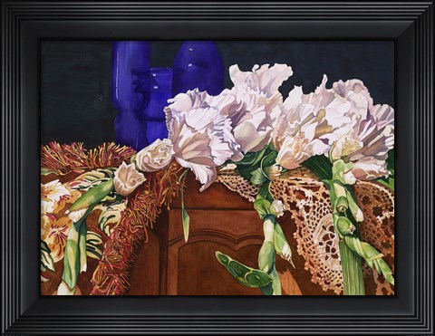Framed Repose White Glads Print