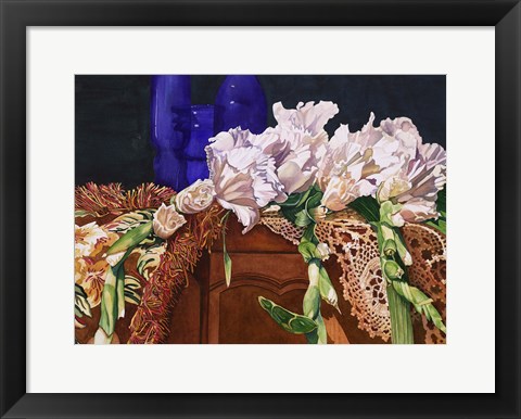 Framed Repose White Glads Print