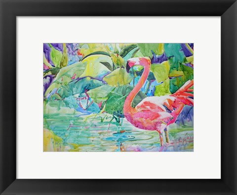 Framed Flaming Flamingo Print