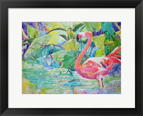 Framed Flaming Flamingo Print