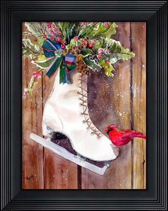 Framed Wintertime Ice Skate Print