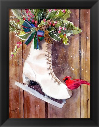 Framed Wintertime Ice Skate Print