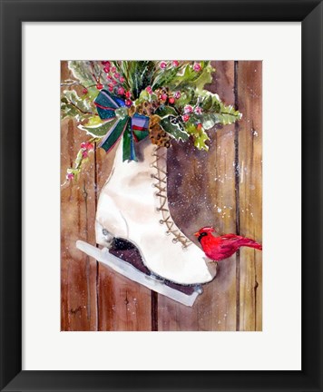 Framed Wintertime Ice Skate Print