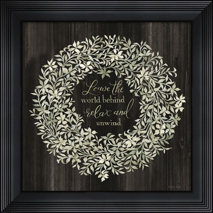 Framed Leave the World Behind Wreath Print