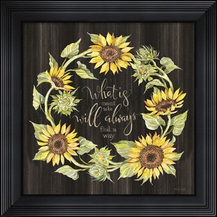 Framed What&#39;s Meant to Be Wreath Print