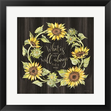 Framed What&#39;s Meant to Be Wreath Print