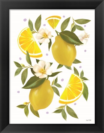 Framed Citrus Lemon Botanical Print