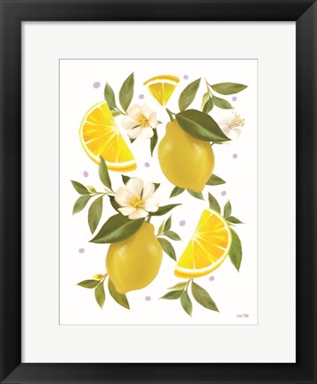 Framed Citrus Lemon Botanical Print