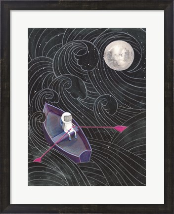 Framed Boat to the Moon Print