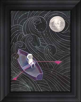 Framed Boat to the Moon Print