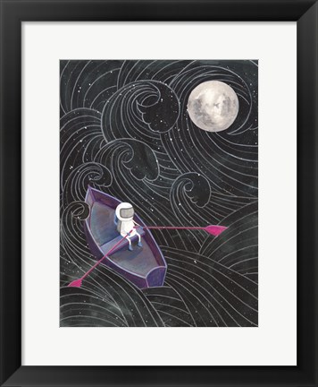 Framed Boat to the Moon Print