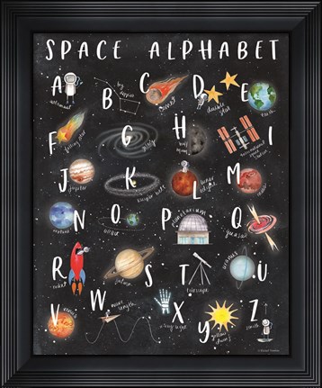 Framed Space Alphabet Print