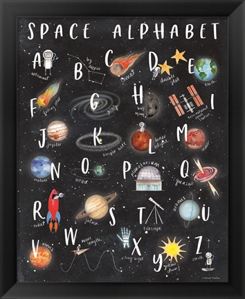 Framed Space Alphabet Print