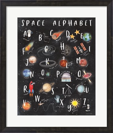 Framed Space Alphabet Print
