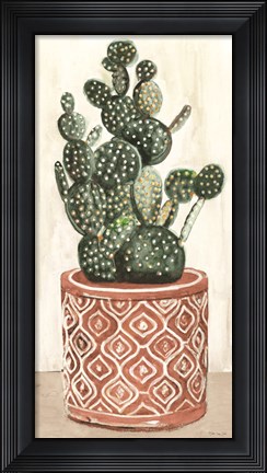 Framed Cactus in Pot 1 Print