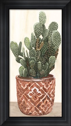 Framed Cactus in Pot 2 Print