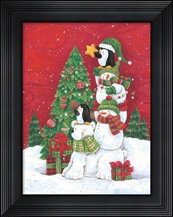 Framed Putting the Star on the Christmas Tree Print
