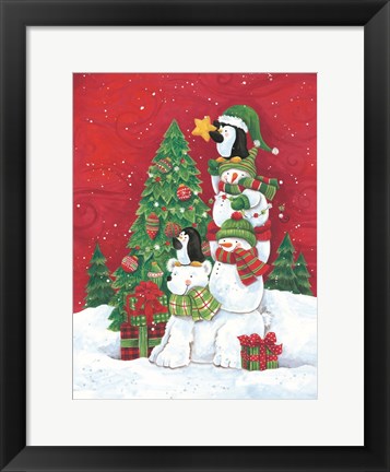 Framed Putting the Star on the Christmas Tree Print