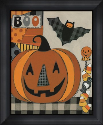Framed Boo Jack O&#39;lantern Print