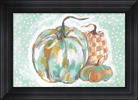Framed Pumpkins in Blue Print