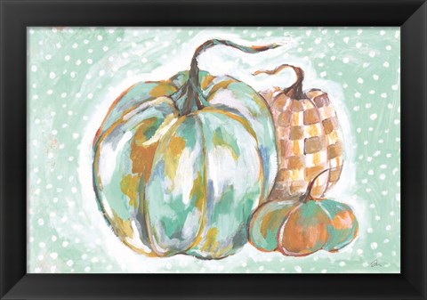 Framed Pumpkins in Blue Print