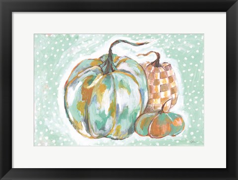 Framed Pumpkins in Blue Print