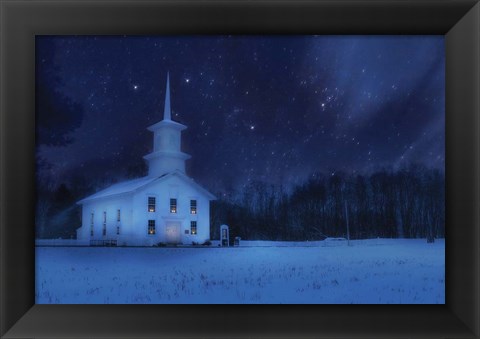 Framed Starry Night Church Print