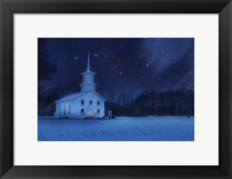 Framed Starry Night Church Print