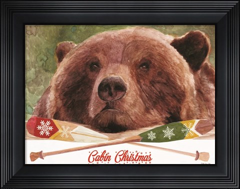 Framed Cabin Christmas Print