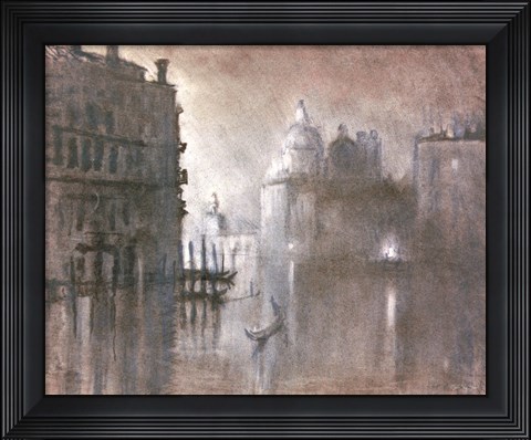 Framed Moonlight Over Venice 2 Print