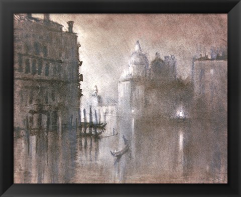 Framed Moonlight Over Venice 2 Print