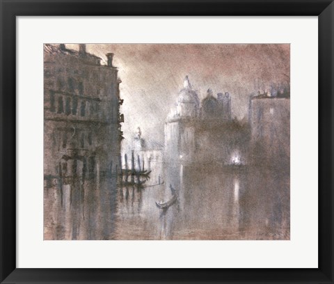 Framed Moonlight Over Venice 2 Print