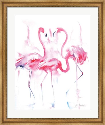 Framed Flamingo Trio Print