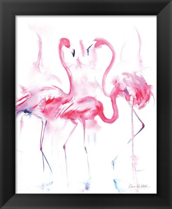 Framed Flamingo Trio Print