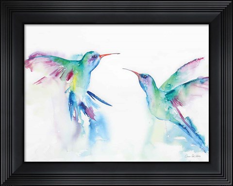 Framed Hummingbirds I Print
